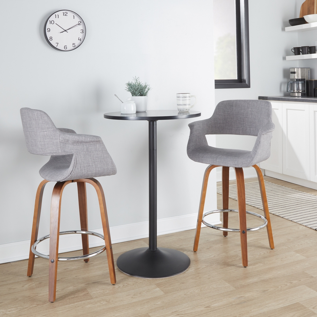Lafanette V Gray Swivel Counter Height Stool, Set of 2 - Thumbnail - Image 2