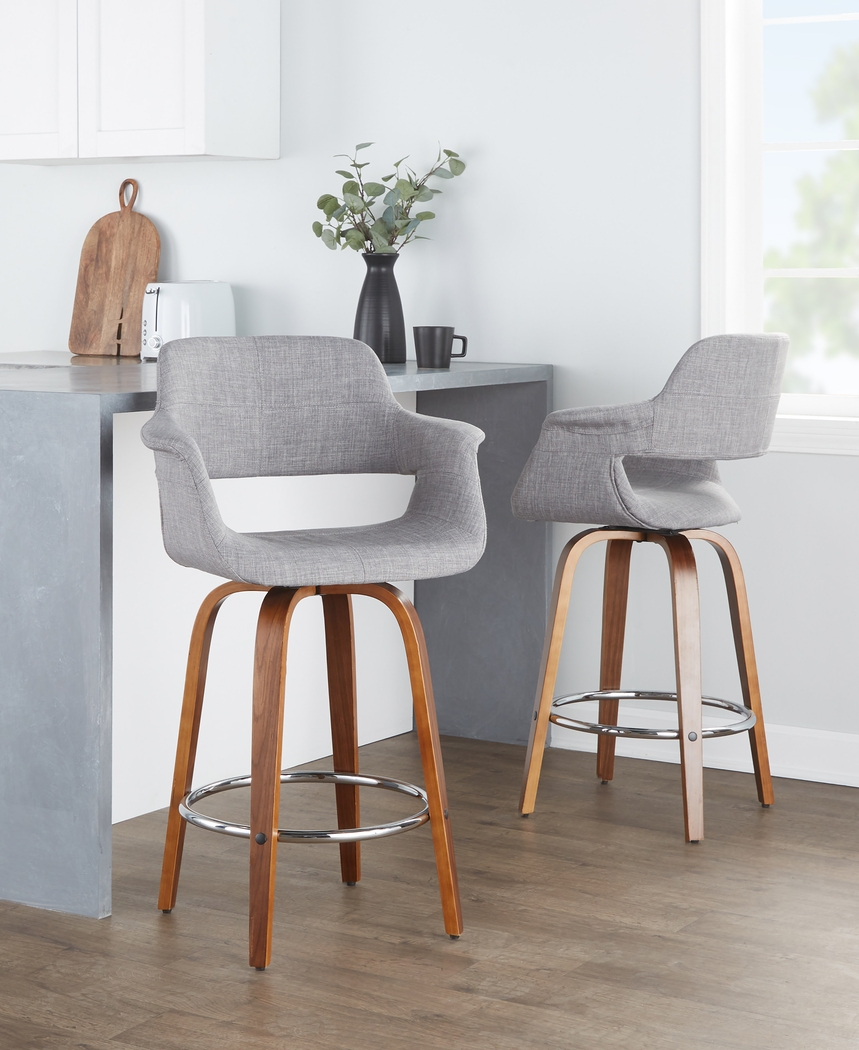 Lafanette V Gray Swivel Counter Height Stool, Set of 2 - Thumbnail - Image 3