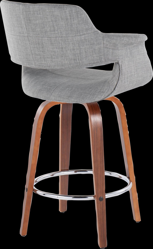 Lafanette V Gray Swivel Counter Height Stool, Set of 2 - Thumbnail - Image 7