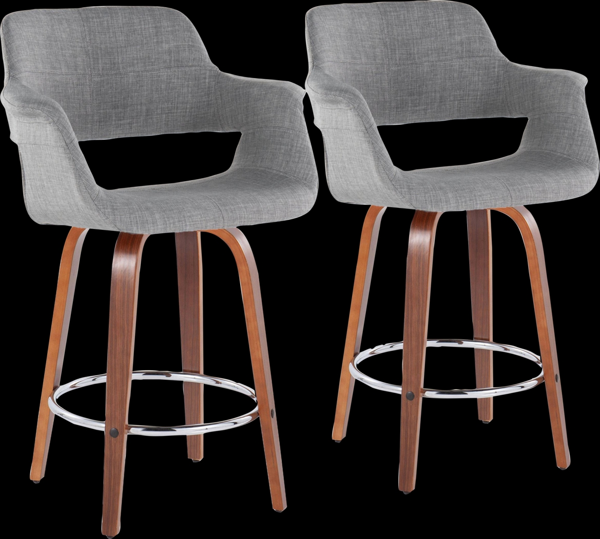 Lafanette V Gray Swivel Counter Height Stool, Set of 2 - Thumbnail - Image 1