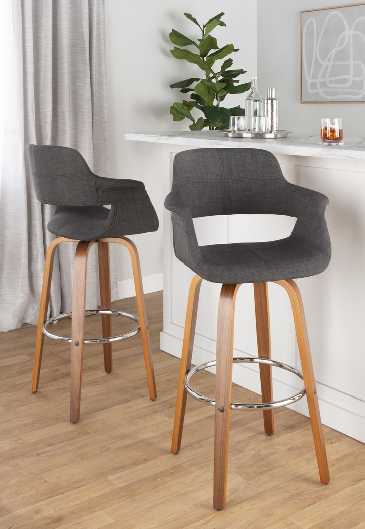 Lafanette VI Blue Swivel Barstool, Set of 2 - Thumbnail - Image 9