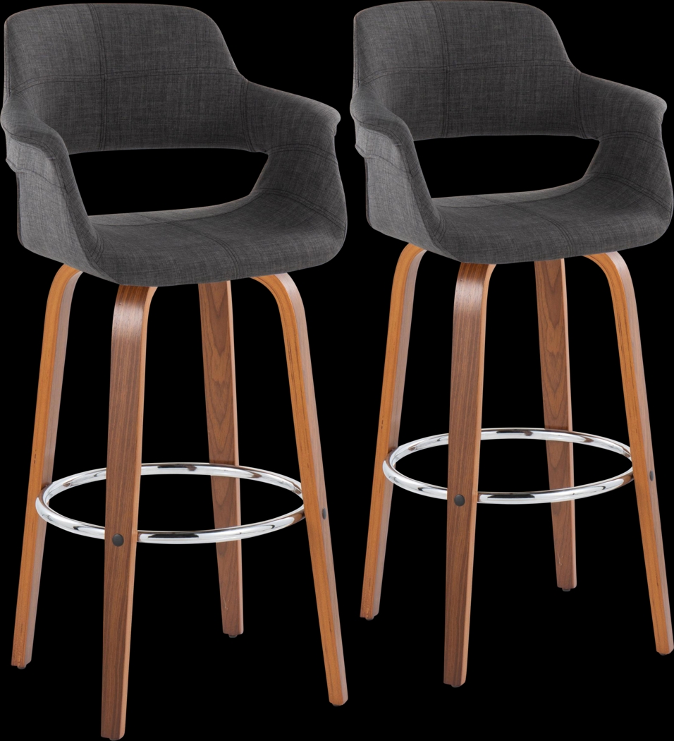 Lafanette VI Blue Swivel Barstool, Set of 2 - Thumbnail - Image 1