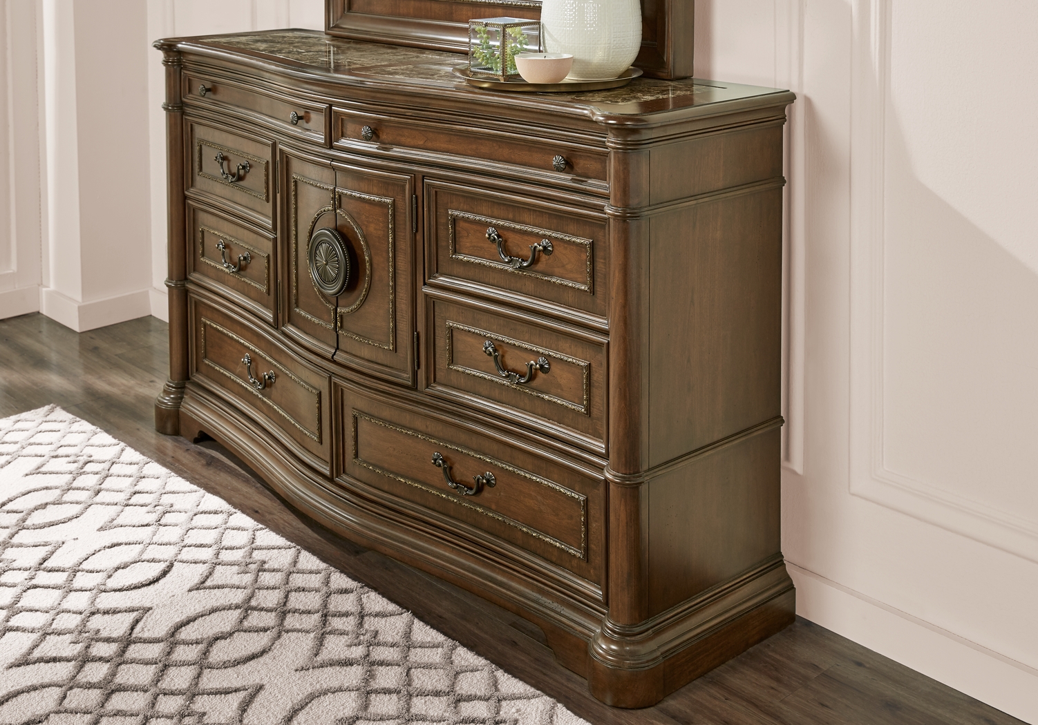 Lafayette Place Brown 7 Pc King Upholstered Sleigh Bedroom - Thumbnail - Image 4