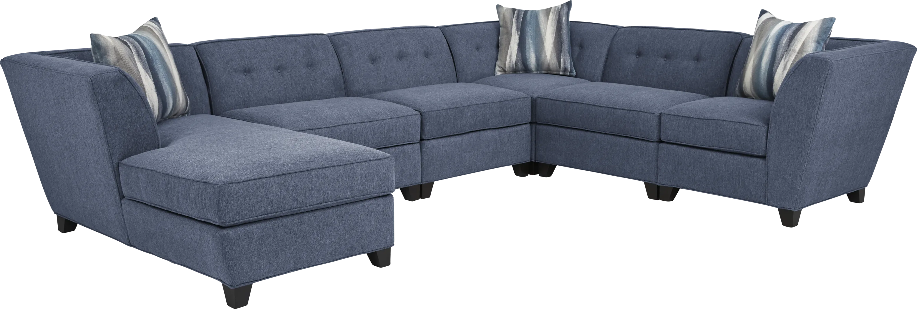 Lafayette Square Blue 6 Pc Sectional - Thumbnail - Image 1