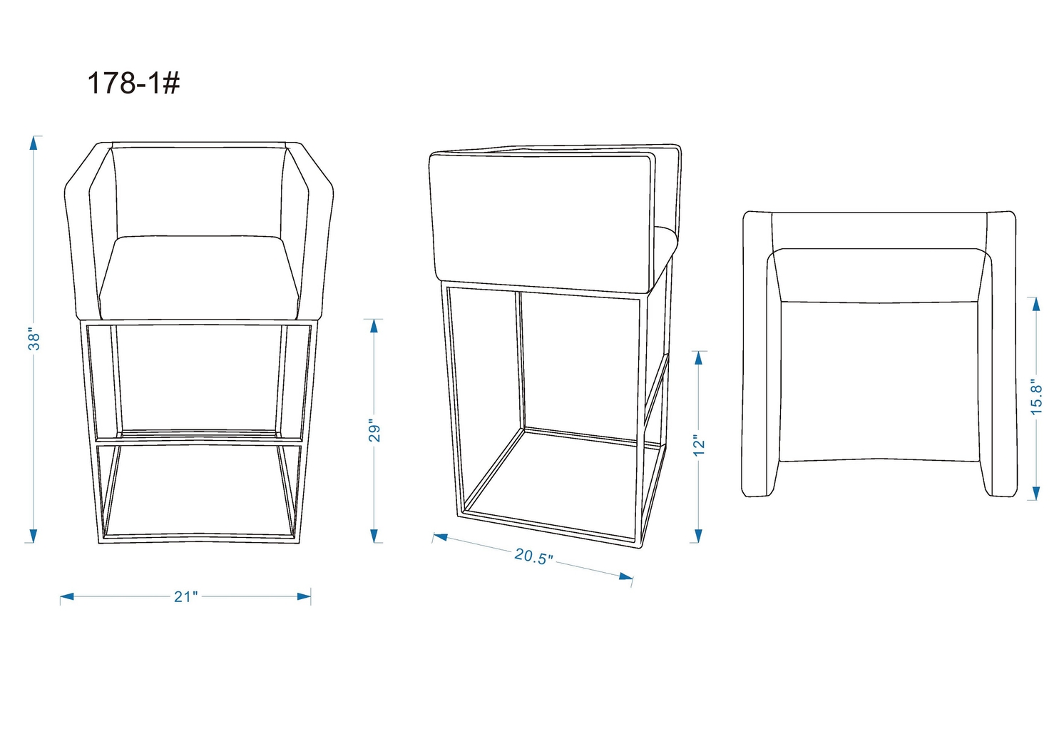 Lafbery Gray Barstool - Thumbnail - Image 5
