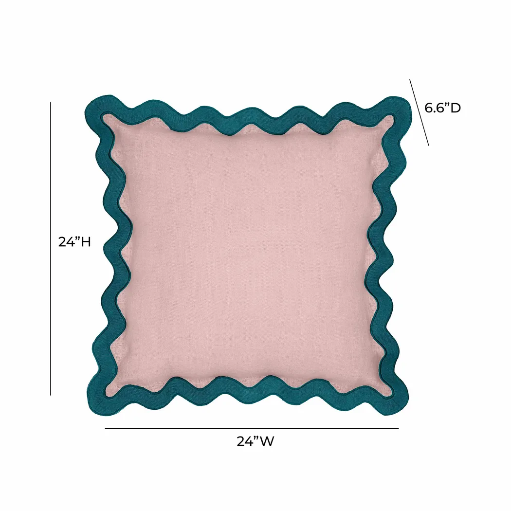 Lafora Blue and Pink Accent Pillow - Thumbnail - Image 5