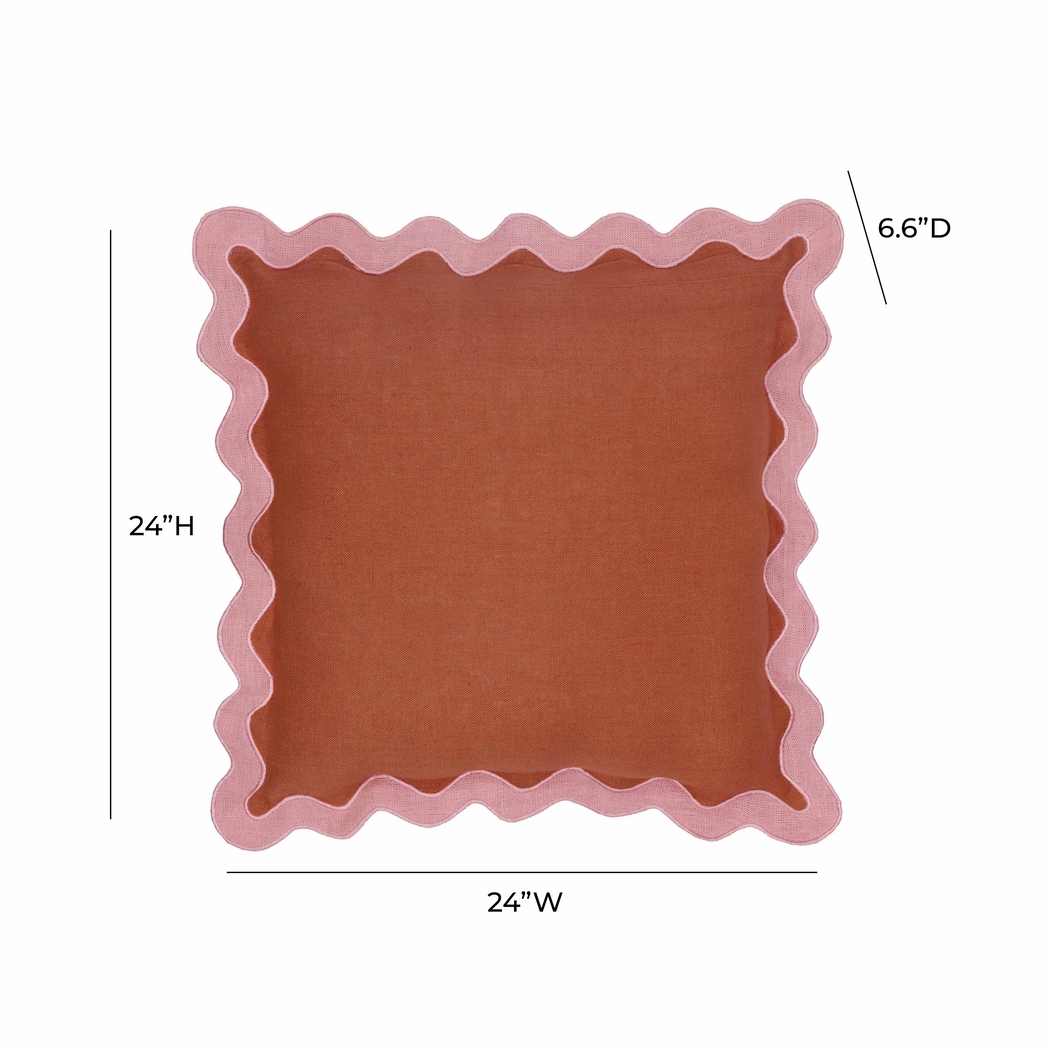 Lafora Pink and Terracotta Accent Pillow - Thumbnail - Image 5
