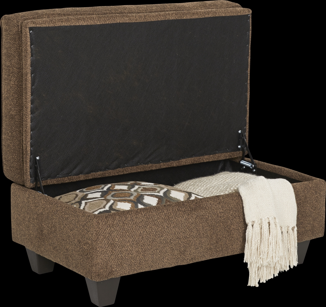 Lago Vista Chocolate Storage Ottoman - Thumbnail - Image 1