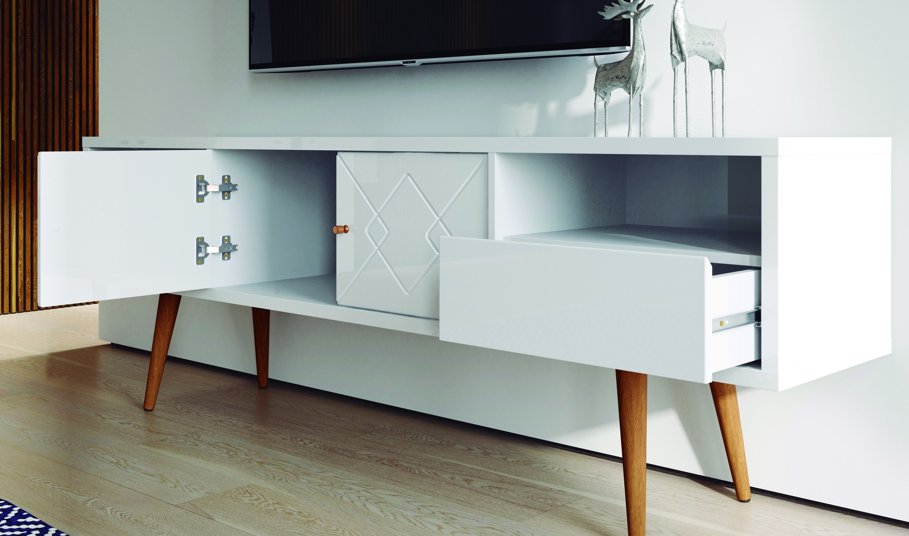 Lagonia White 71 In. Console - Thumbnail - Image 3