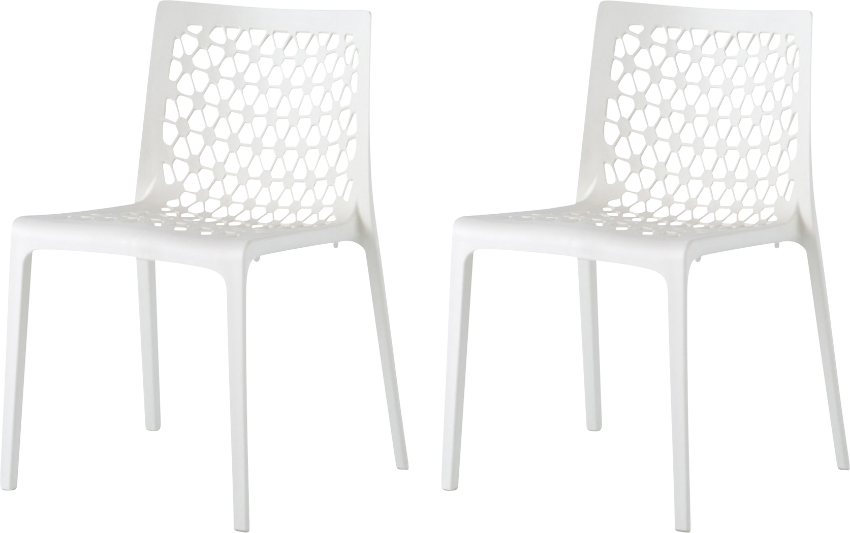 Lagoon Milan White Outdoor Dining Chair, Set of 2 - Thumbnail - Image 1