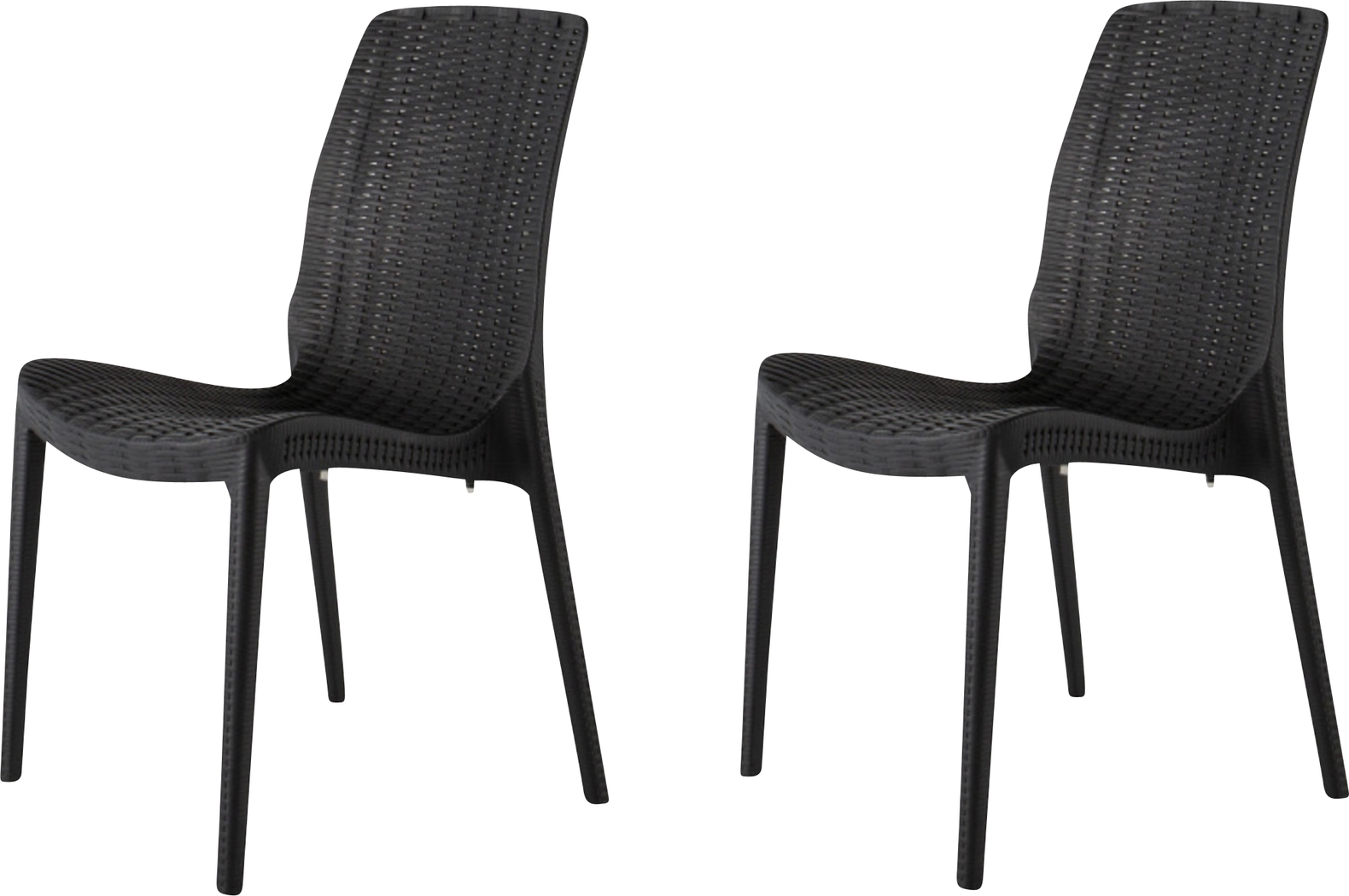 Lagoon Rue Black Outdoor Dining Chair, Set of 2 - Thumbnail - Image 1