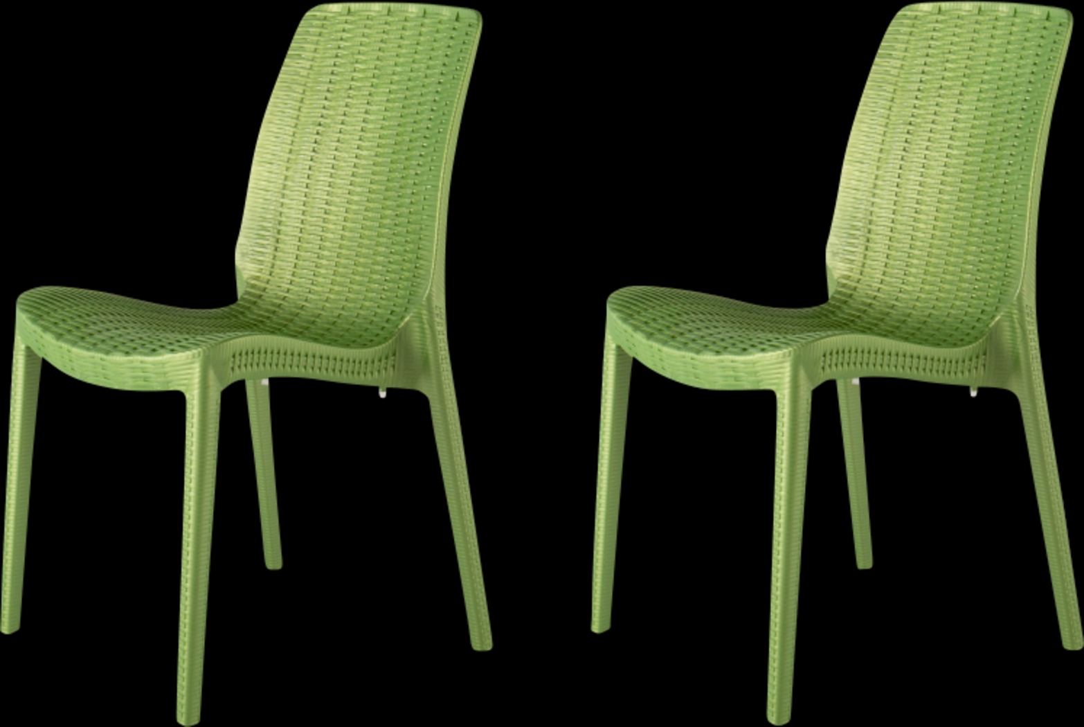 Lagoon Rue Green Outdoor Dining Chair, Set of 2 - Thumbnail - Image 1