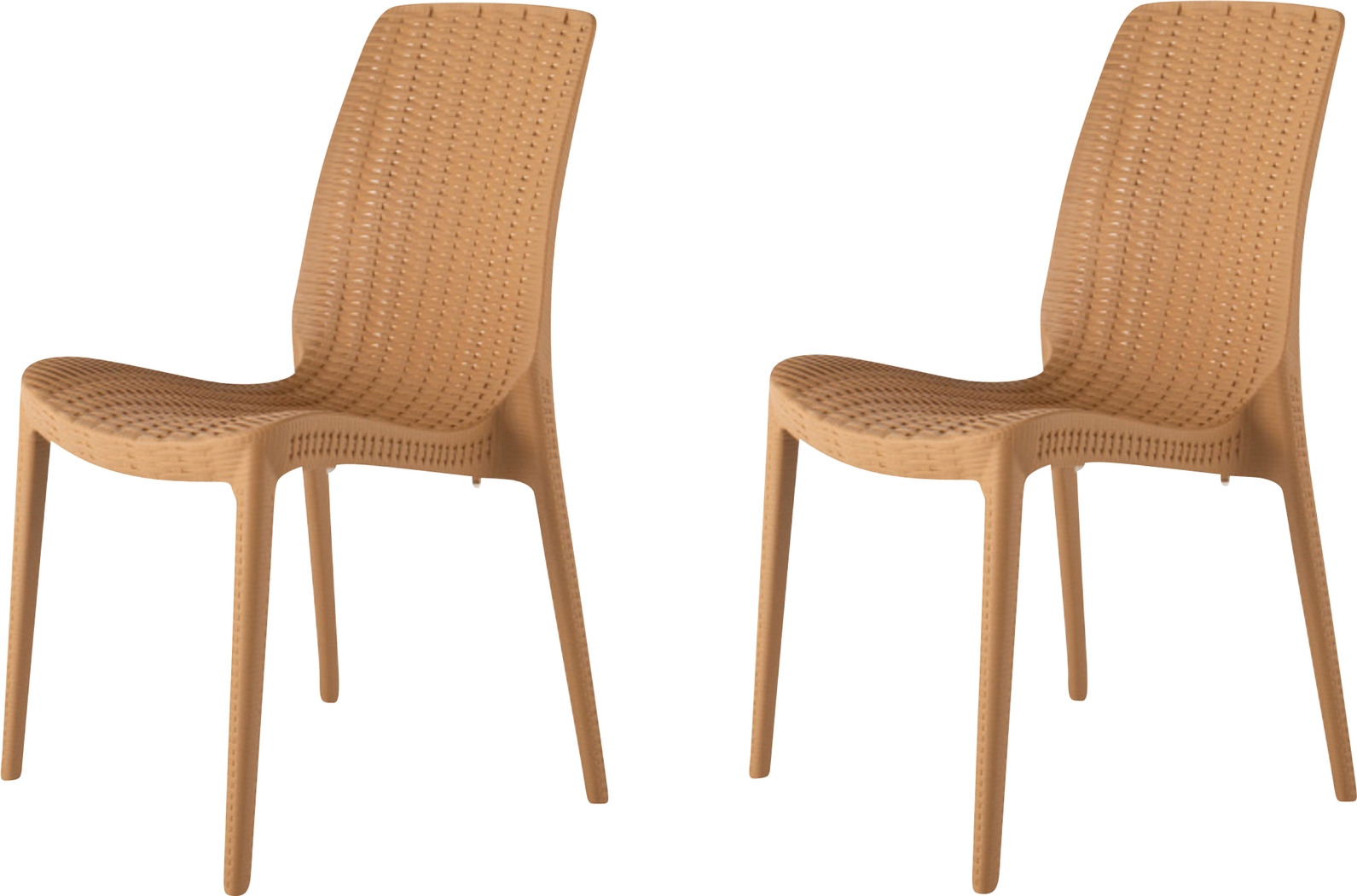Lagoon Rue Tan Outdoor Dining Chair, Set of 2 - Thumbnail - Image 1