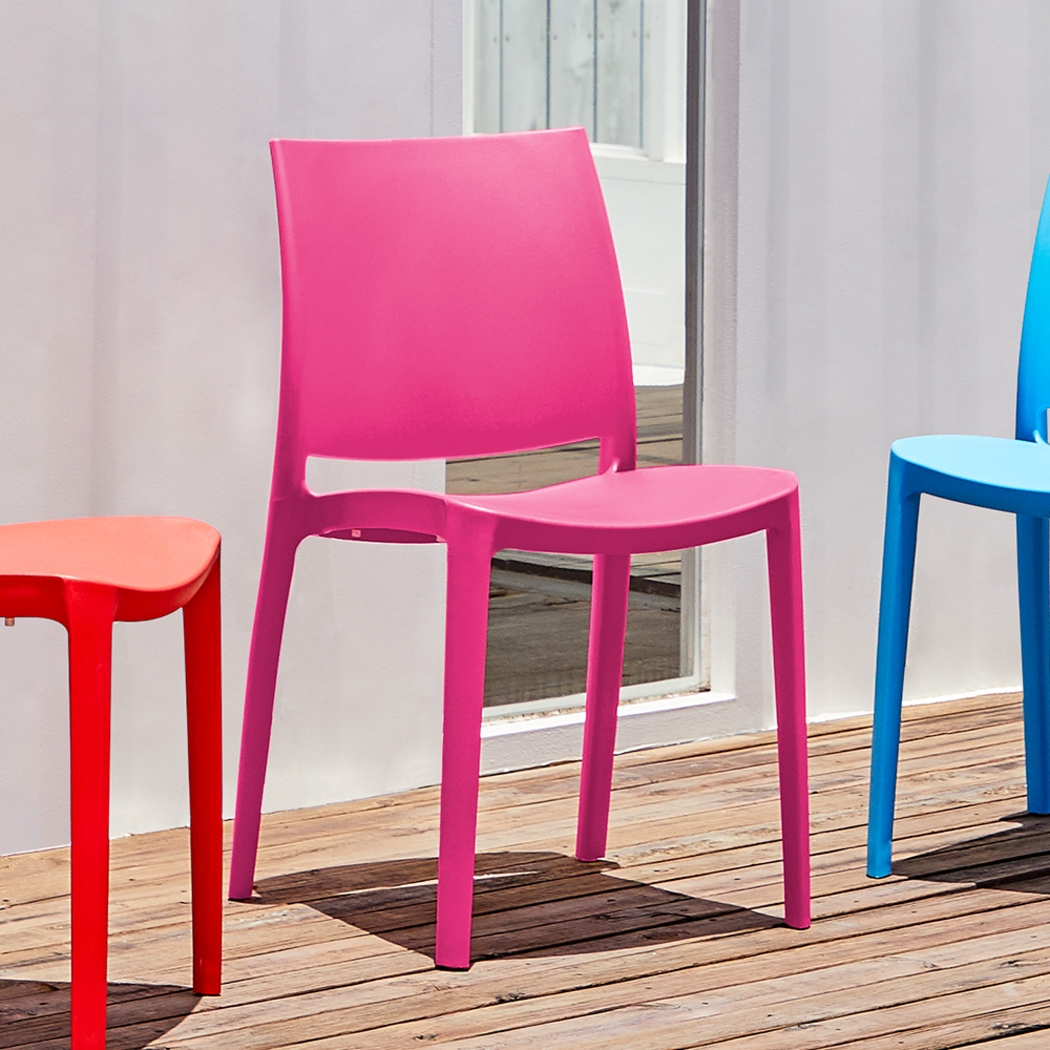 Lagoon Sensilla Fuchsia Outdoor Dining Chair, Set of 2 - Thumbnail - Image 3