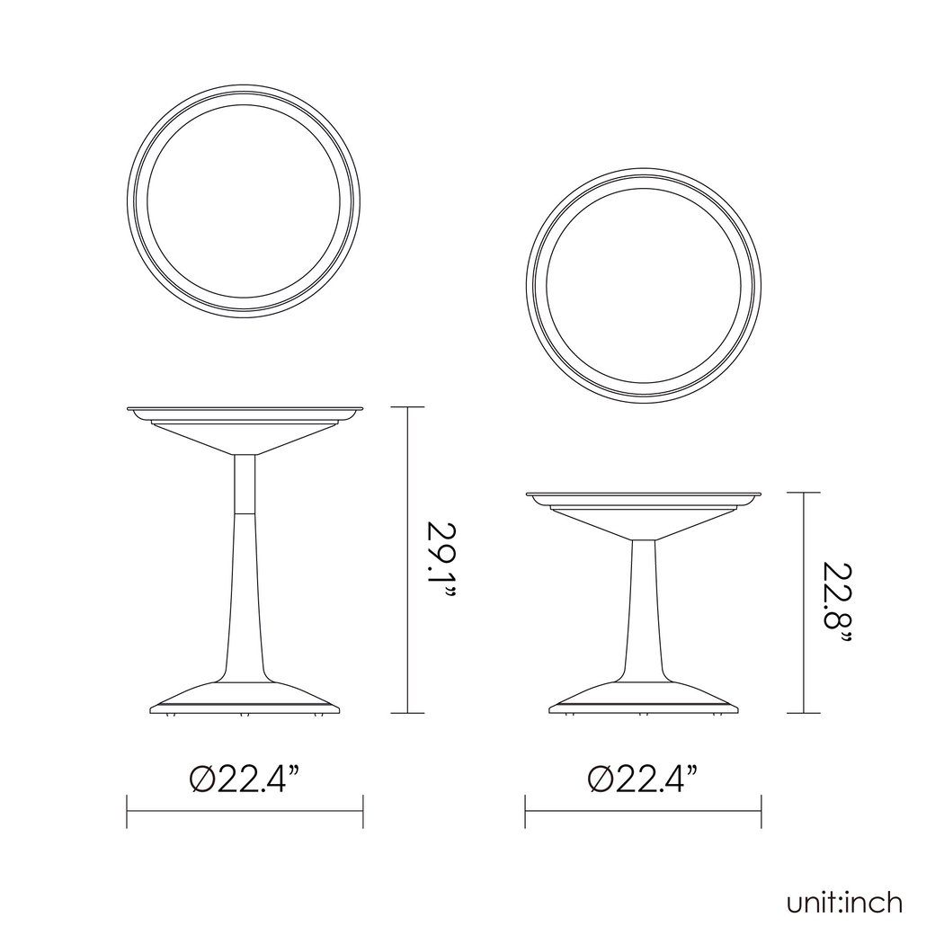 Lagoon Sprout Black Adjustable Outdoor Side Table - Thumbnail - Image 3