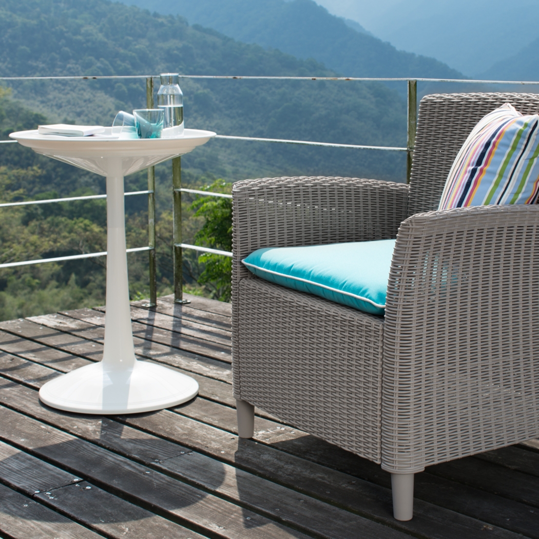 Lagoon Sprout White Adjustable Outdoor Side Table - Thumbnail - Image 2