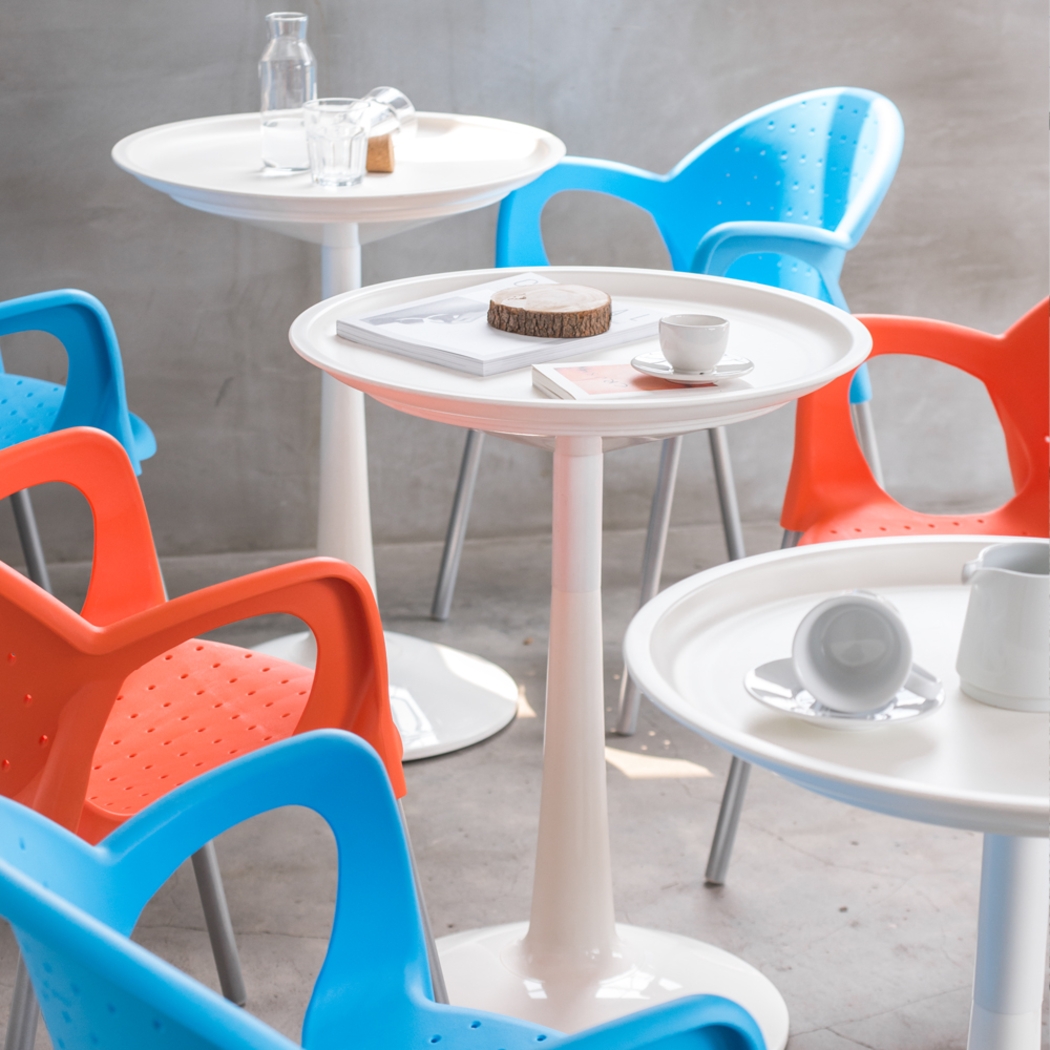 Lagoon Sprout White Adjustable Outdoor Side Table - Thumbnail - Image 3