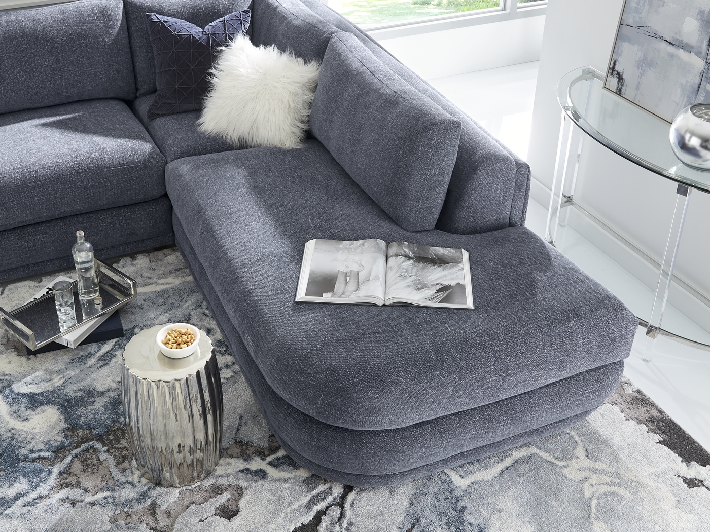 Laguna Hills Indigo 5 Pc Sectional Living Room - Thumbnail - Image 7