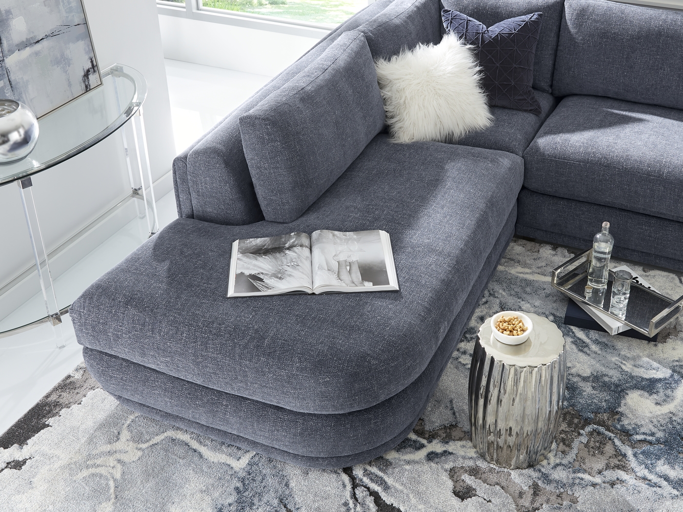 Laguna Hills Indigo 5 Pc Sectional Living Room - Thumbnail - Image 7