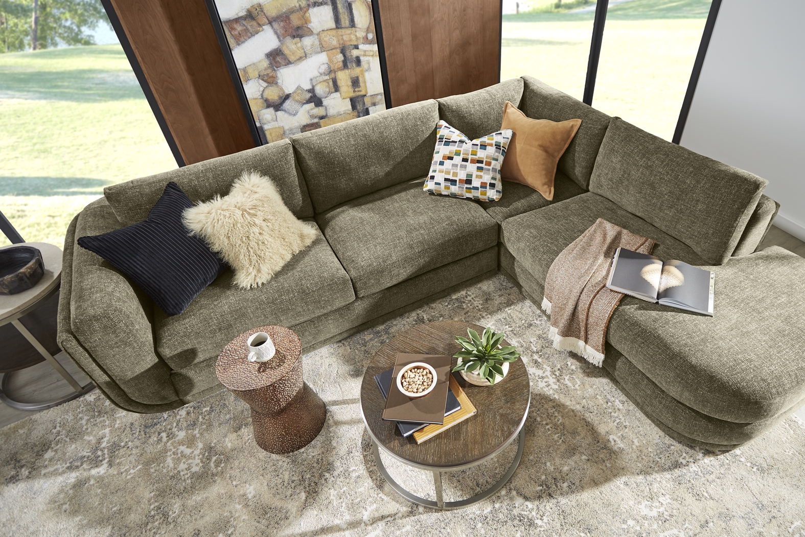 Laguna Hills Olive 2 Pc Sectional - Thumbnail - Image 3