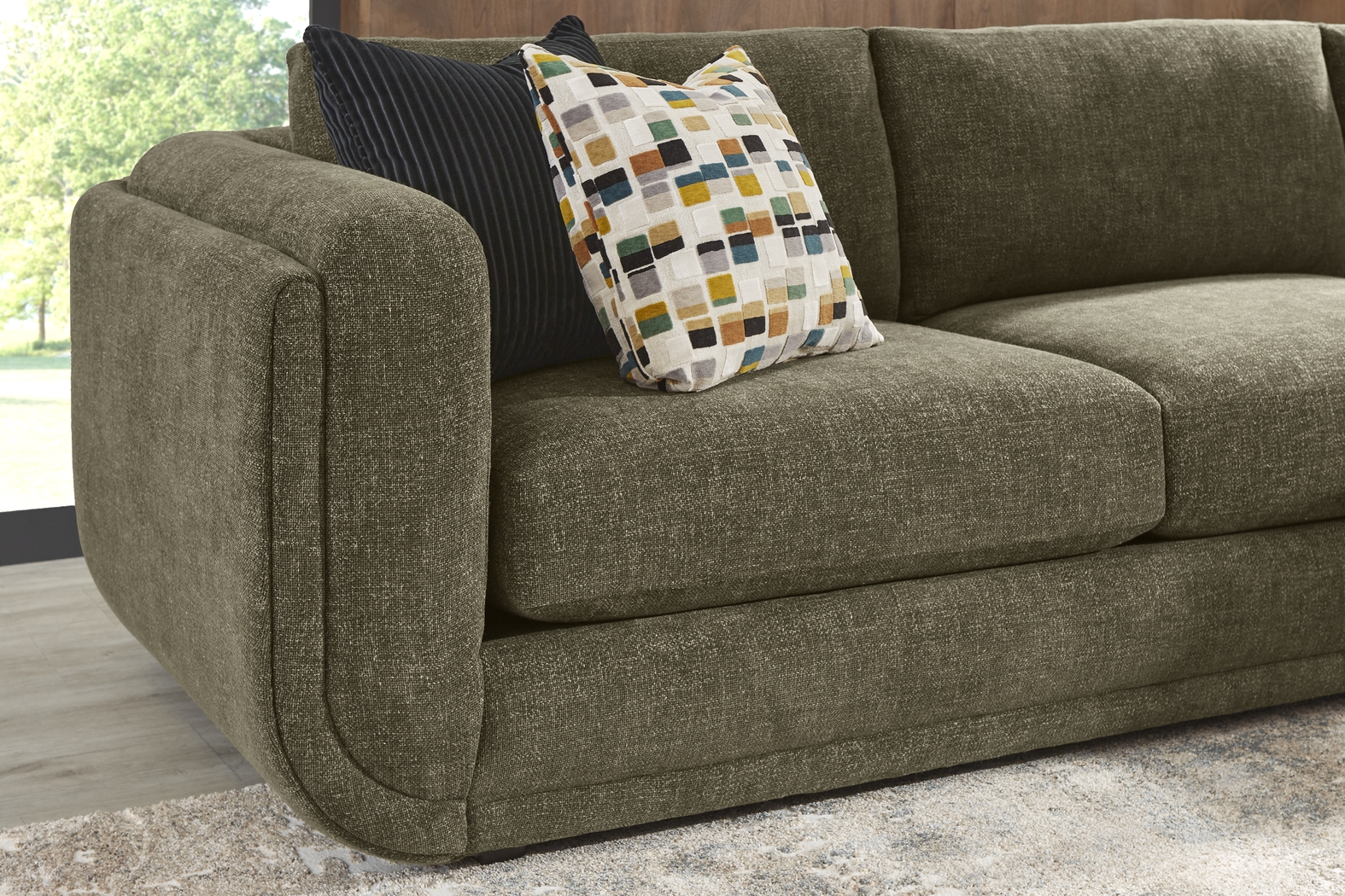 Laguna Hills Olive 5 Pc Sectional Living Room - Thumbnail - Image 6