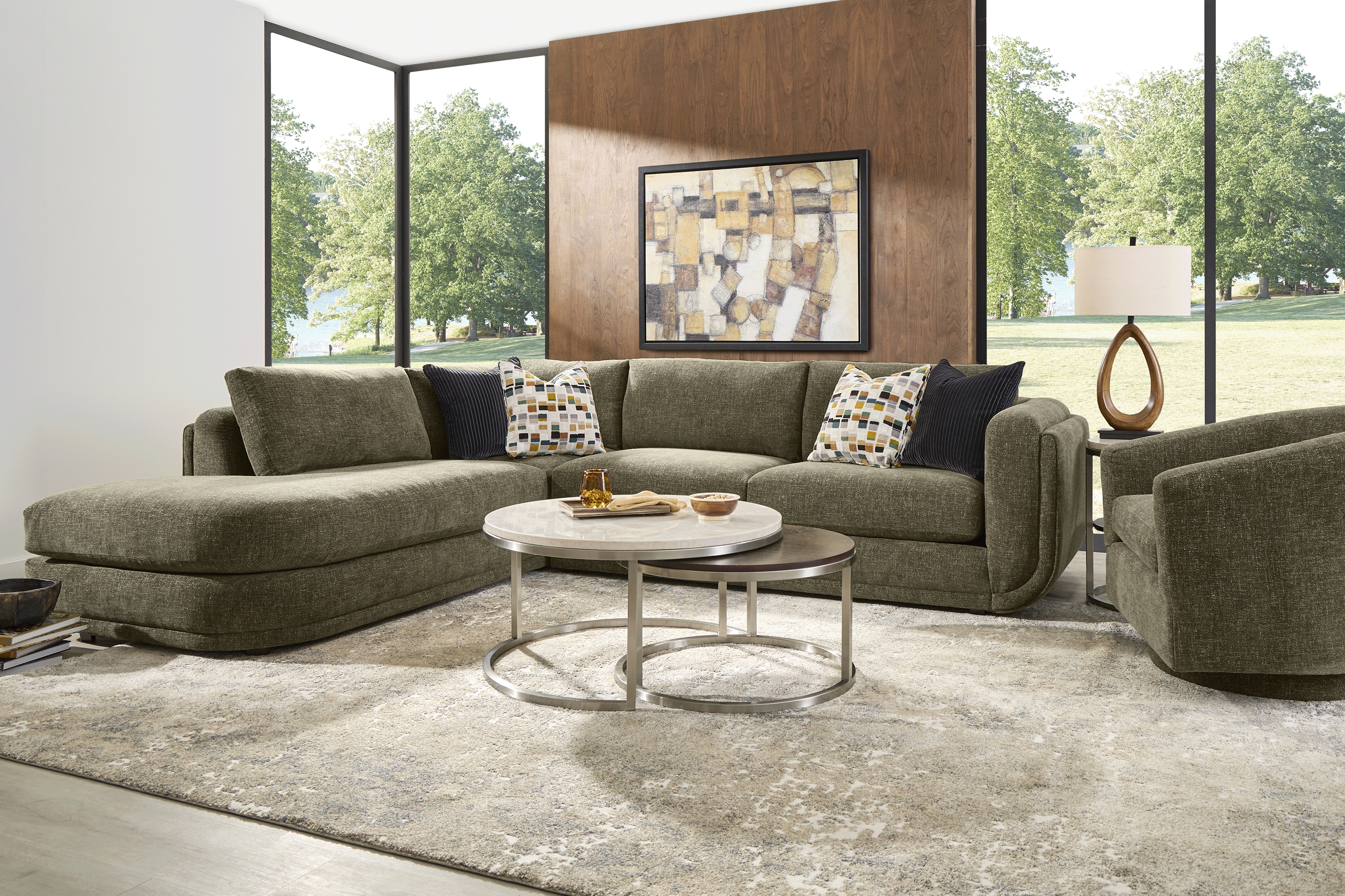 Laguna Hills Olive 2 Pc Sectional - Thumbnail - Image 2