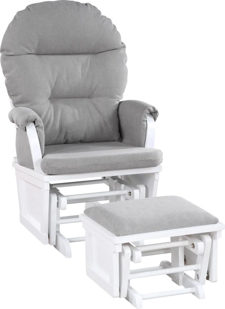Nursery Laharpe Oyster/White Glider & Ottoman - Thumbnail - Image 1
