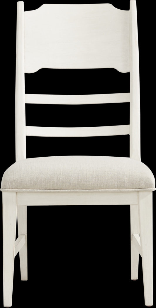 Lainey Cottage White 5 Pc Round Dining Room with Ladder Back Chairs - Thumbnail - Image 6