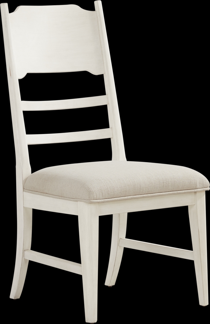 Lainey Cottage White 5 Pc Round Dining Room with Ladder Back Chairs - Thumbnail - Image 5