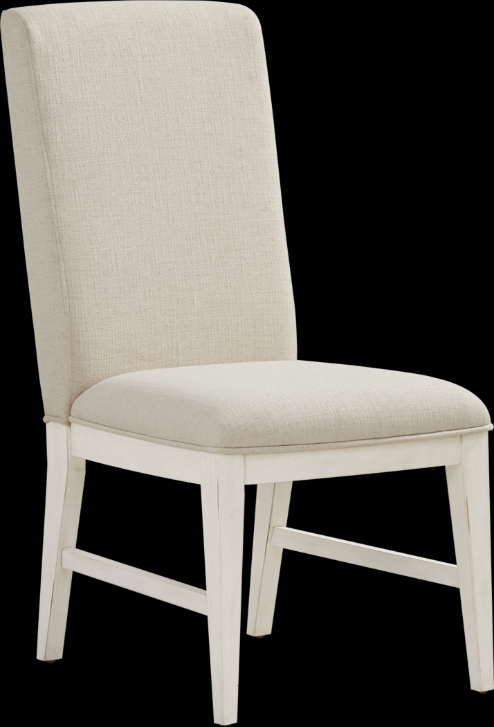 Lainey Cottage White 5 Pc Dining Room with Upholstered Chairs - Thumbnail - Image 7