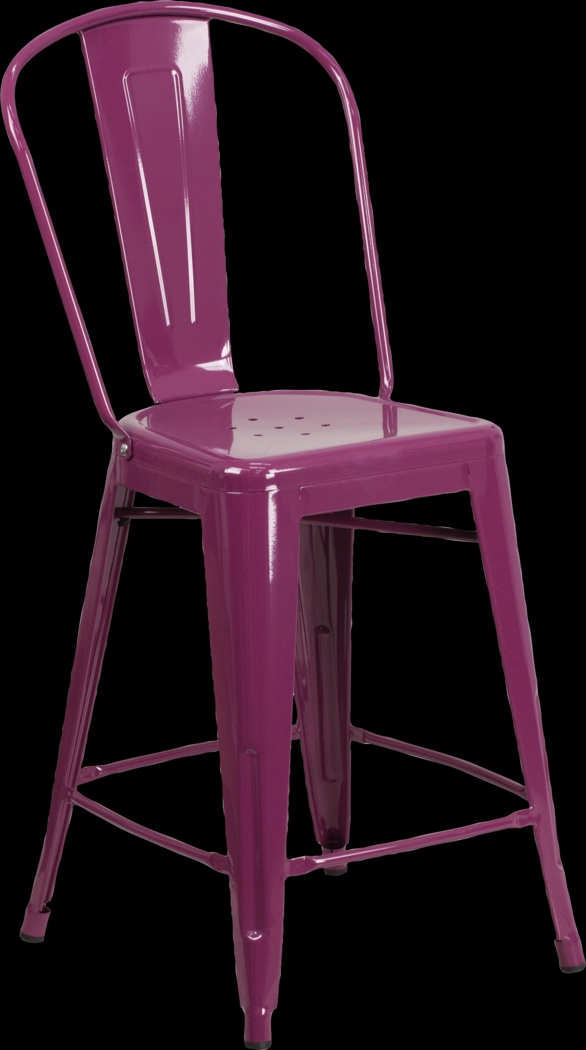 Laird Purple Indoor/Outdoor Counter Height Stool - Thumbnail - Image 1