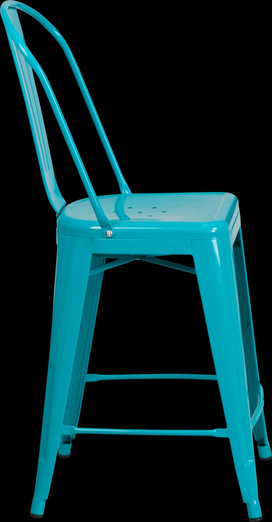 Laird Teal Indoor/Outdoor Counter Height Stool - Thumbnail - Image 3