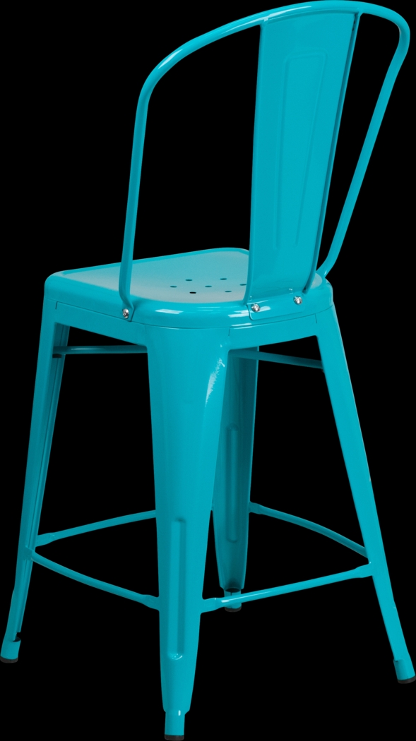 Laird Teal Indoor/Outdoor Counter Height Stool - Thumbnail - Image 4