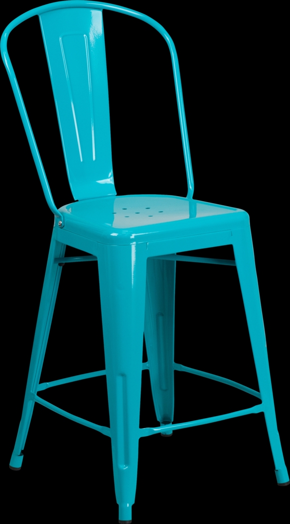 Laird Teal Indoor/Outdoor Counter Height Stool - Thumbnail - Image 1