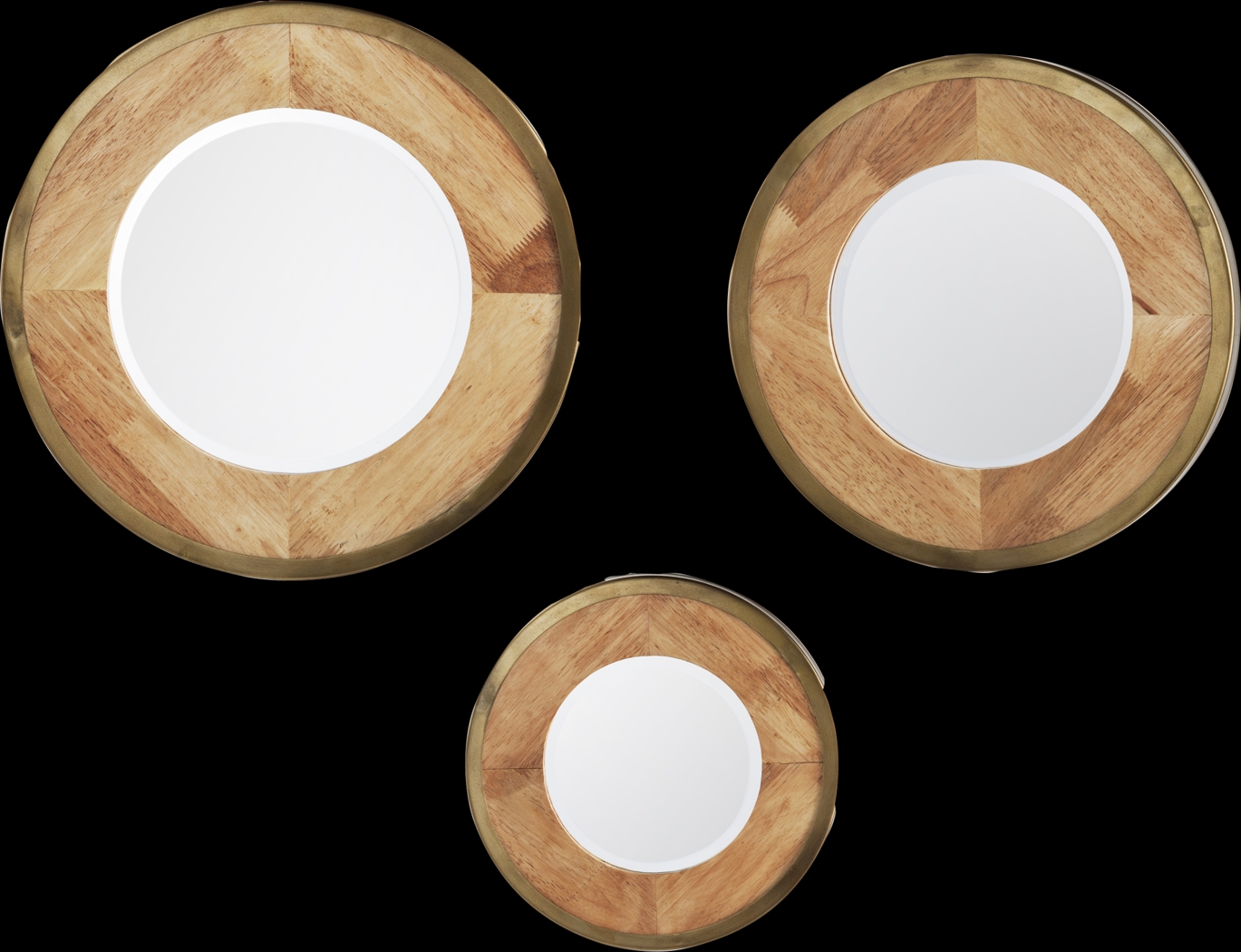 Lakawana Brown Mirror, Set of 3 - Thumbnail - Image 1