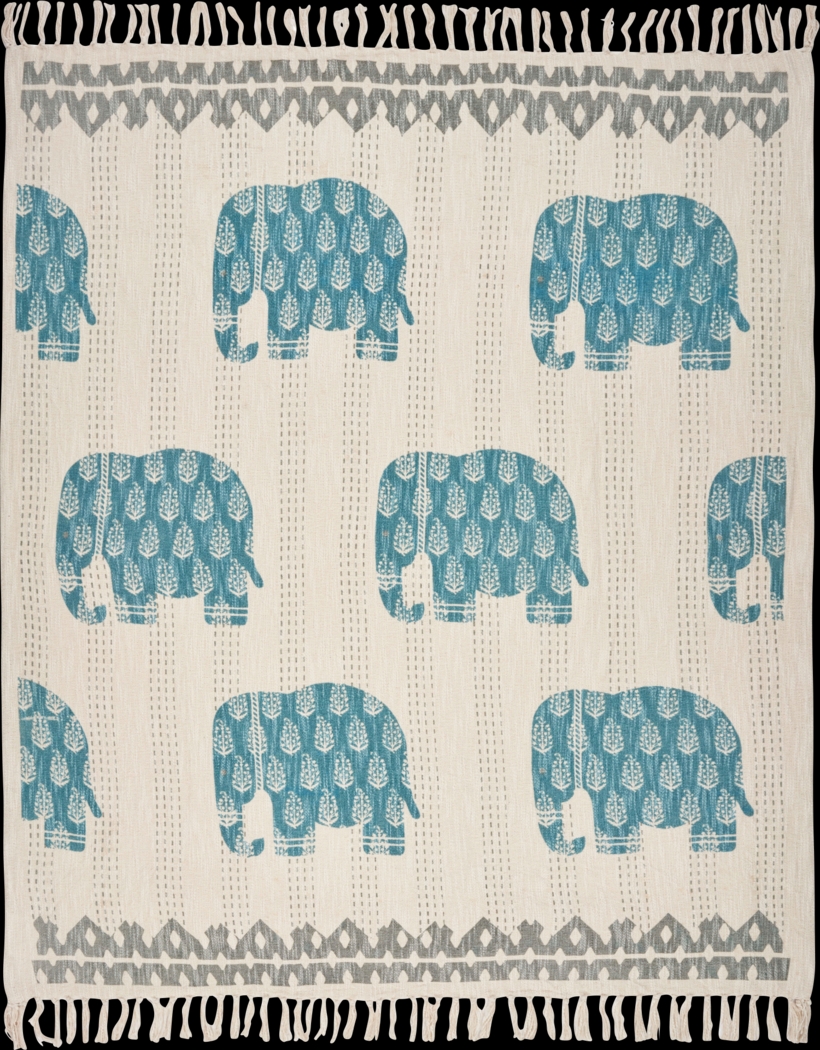 Lake Ave Blue Throw Blanket - Thumbnail - Image 1