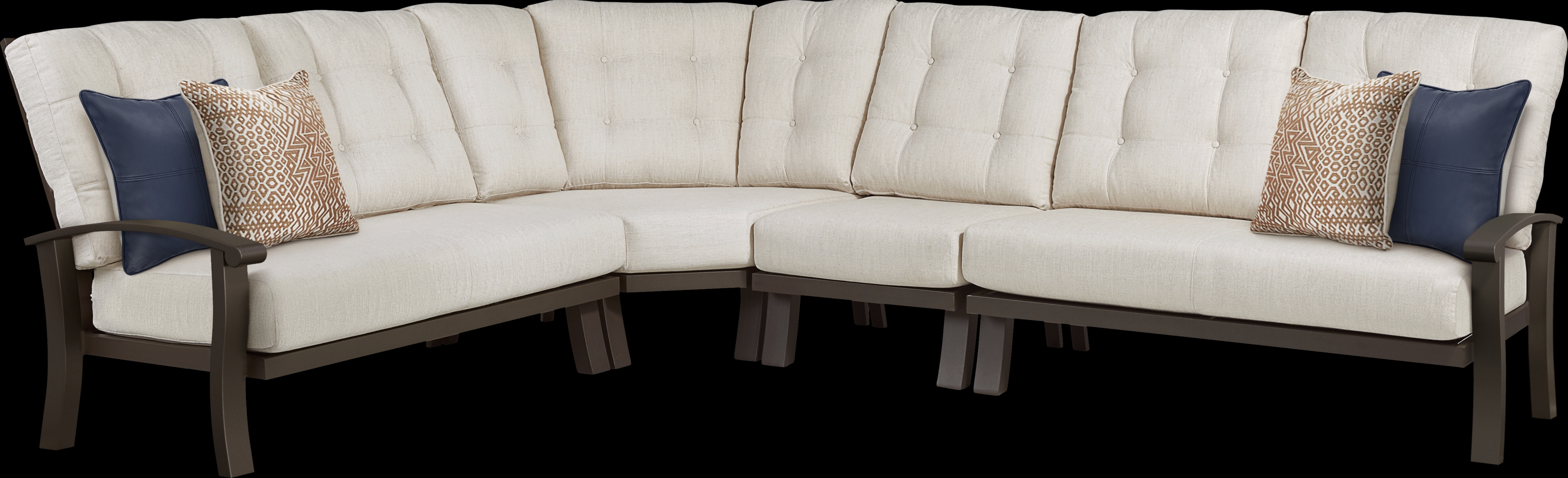 Lake Breeze 4 Pc Outdoor Sectional with Parchment Cushions - Thumbnail - Image 1