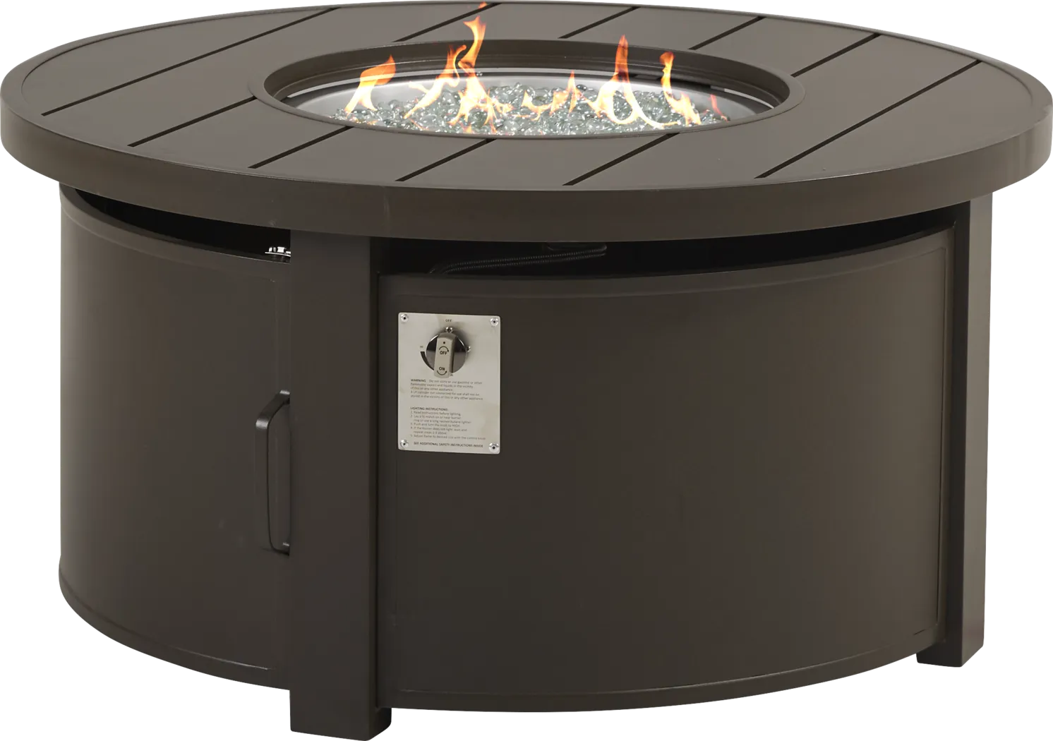 Lake Breeze Aged Bronze 5 Pc Outdoor Fire Pit Seating Set with Swivel Chairs and Parchment Cushions - Thumbnail - Image 3