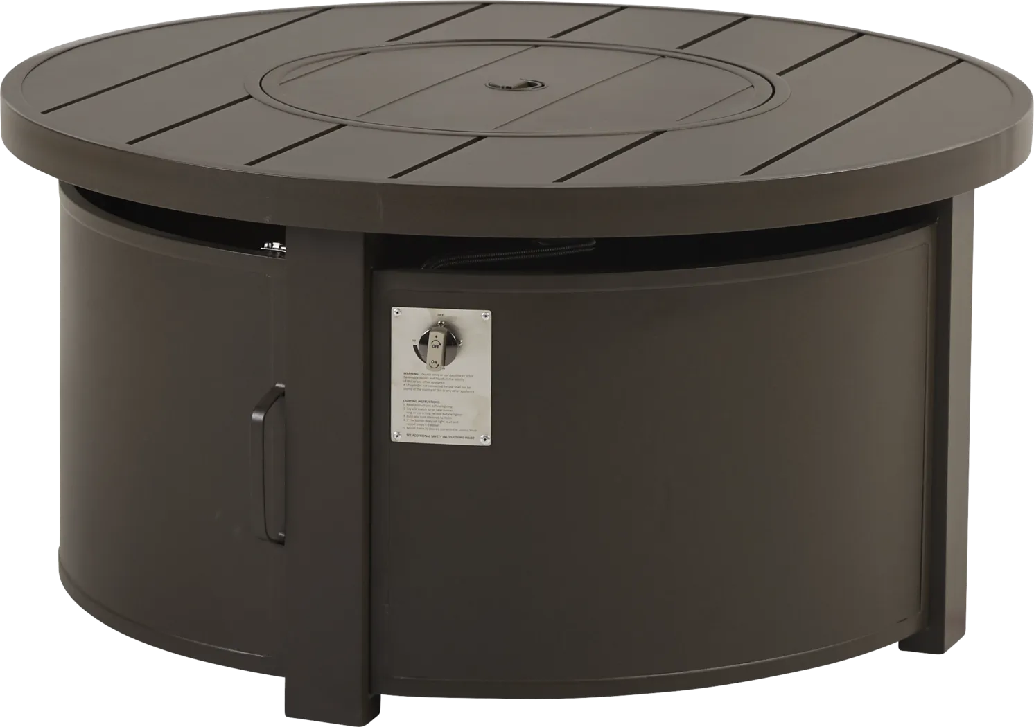 Lake Breeze Aged Bronze 5 Pc Outdoor Fire Pit Seating Set with Swivel Chairs and Parchment Cushions - Thumbnail - Image 2