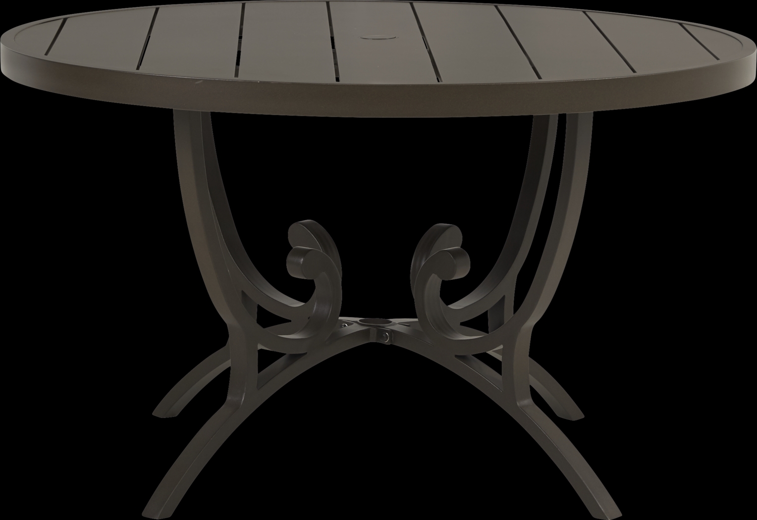 Lake Breeze Aged Bronze 5 Pc Round Outdoor Dining Set with Sling Chairs - Thumbnail - Image 2