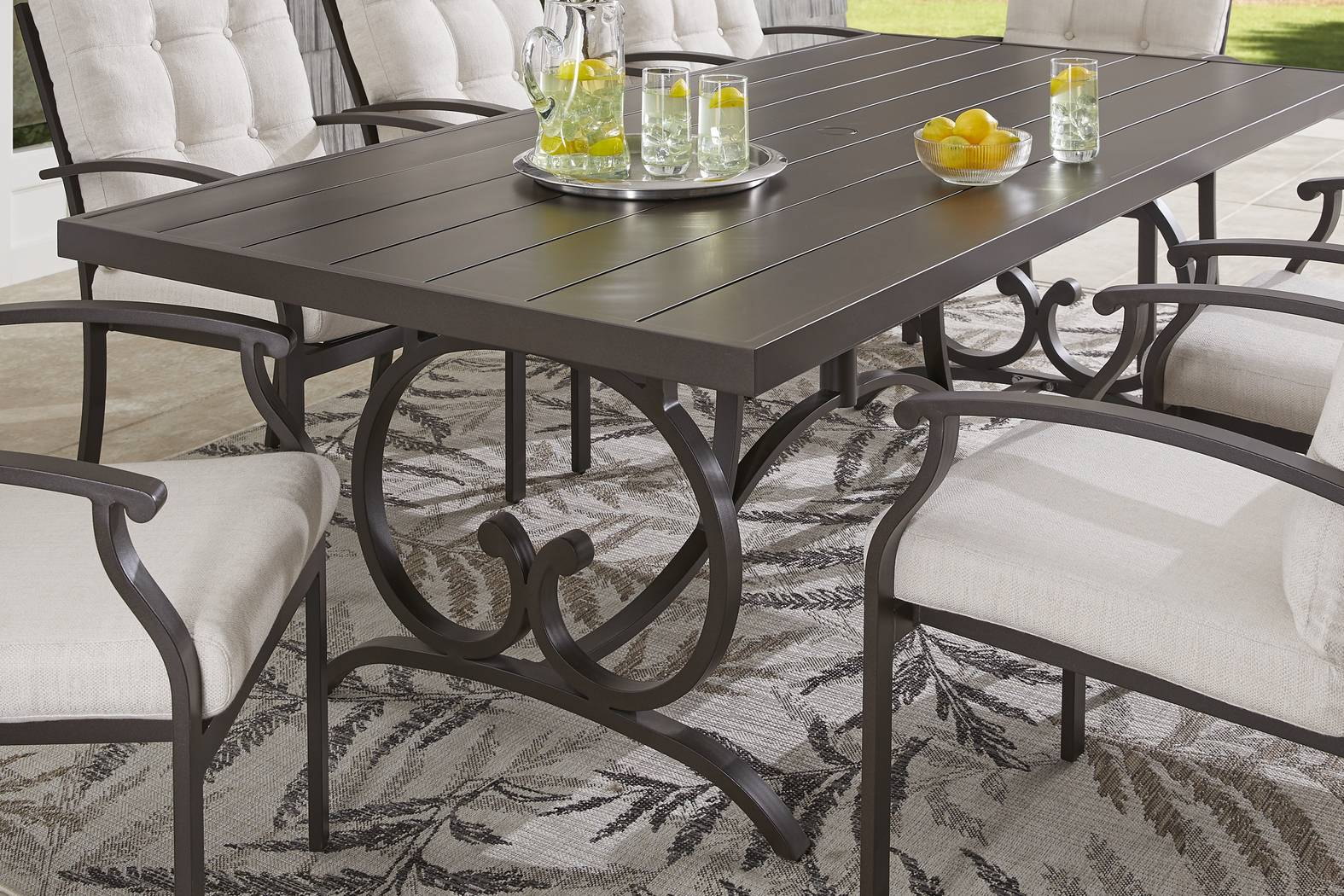 Lake Breeze Aged Bronze 90 in. Rectangle Outdoor Dining Table - Thumbnail - Image 3