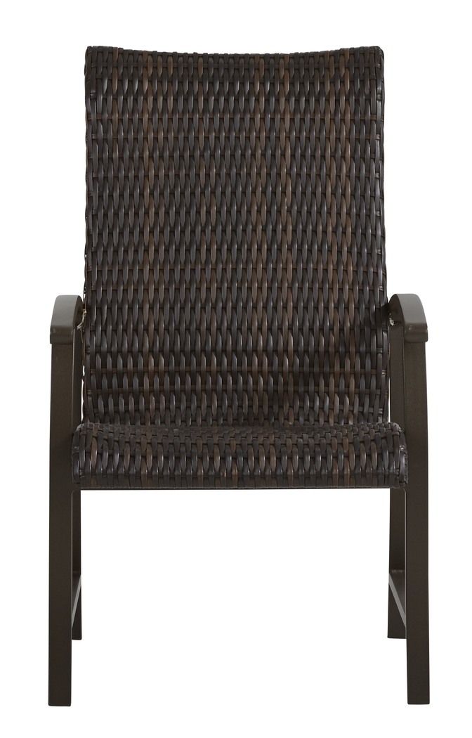Lake Breeze Aged Bronze Black Wicker Outdoor Dining Chair - Thumbnail - Image 2