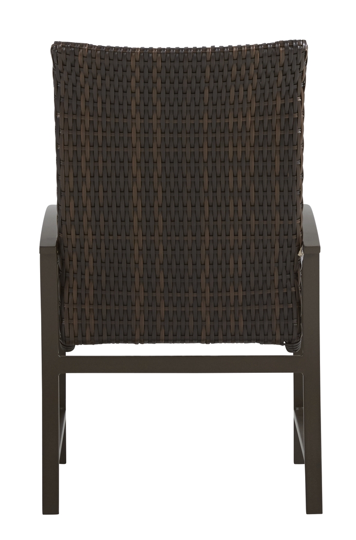 Lake Breeze Aged Bronze Black Wicker Outdoor Dining Chair - Thumbnail - Image 3