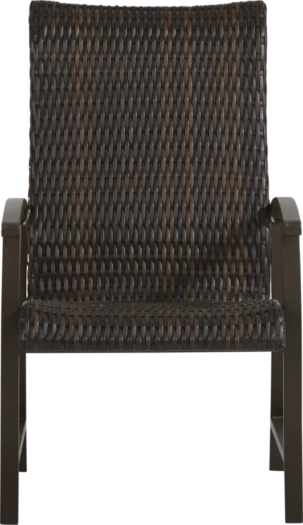 Lake Breeze Aged Bronze Black Wicker Outdoor Dining Chair - Thumbnail - Image 2