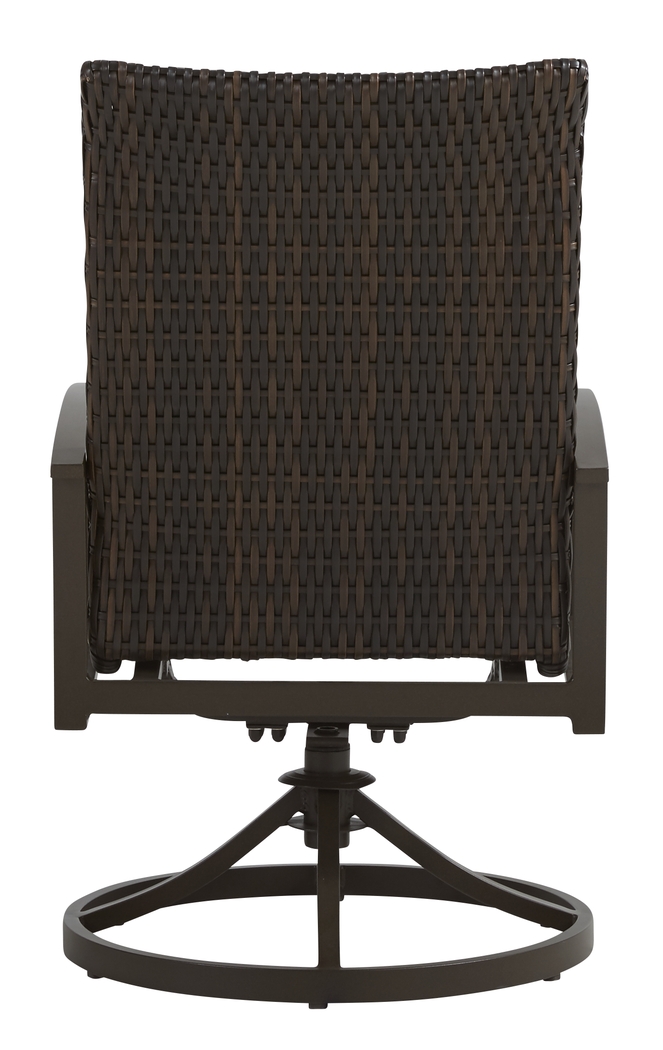 Lake Breeze Aged Bronze Black Wicker Outdoor Swivel Dining Chair - Thumbnail - Image 3