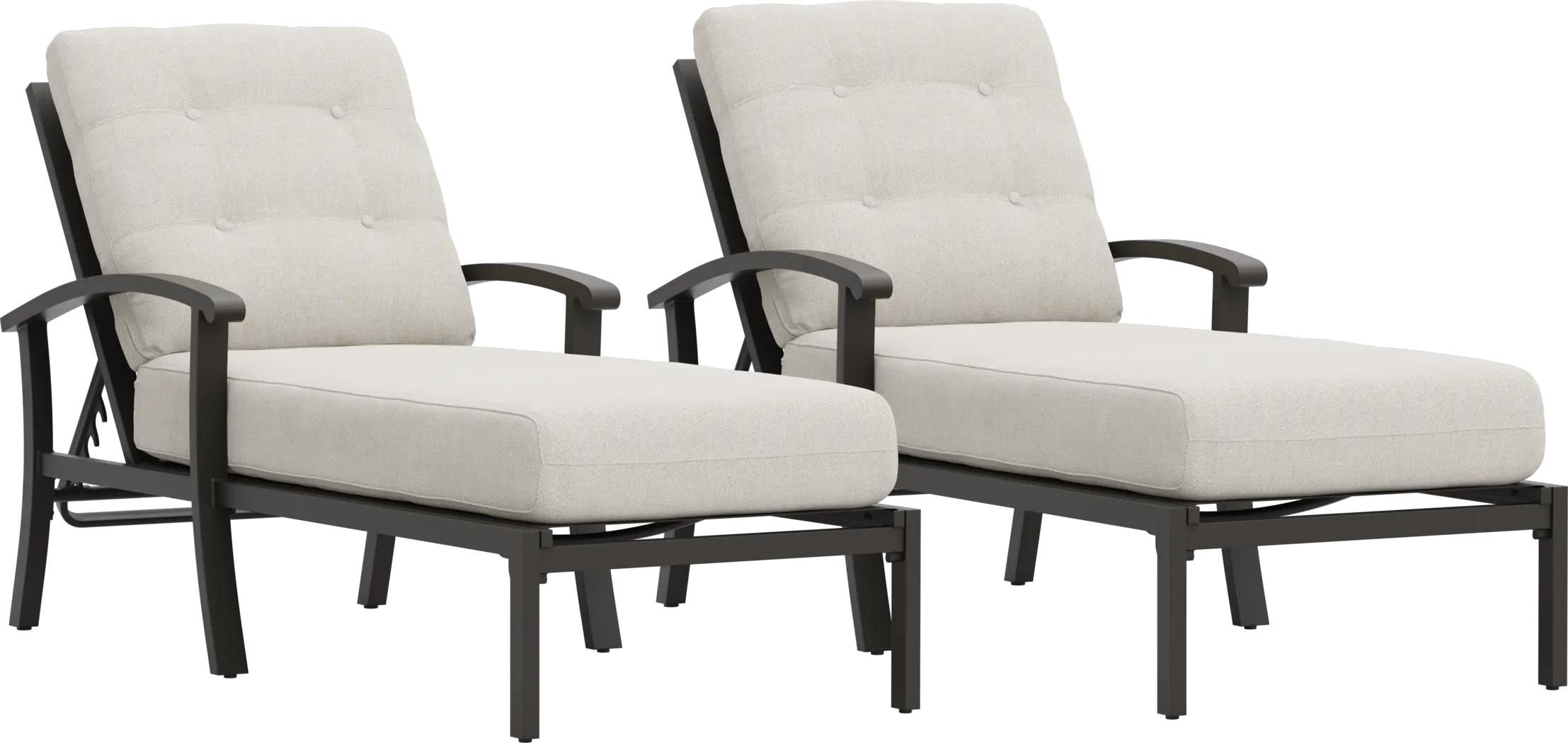 Lake Breeze Aged Bronze Outdoor Chaise with Desert Cushions, Set of 2 - Thumbnail - Image 1