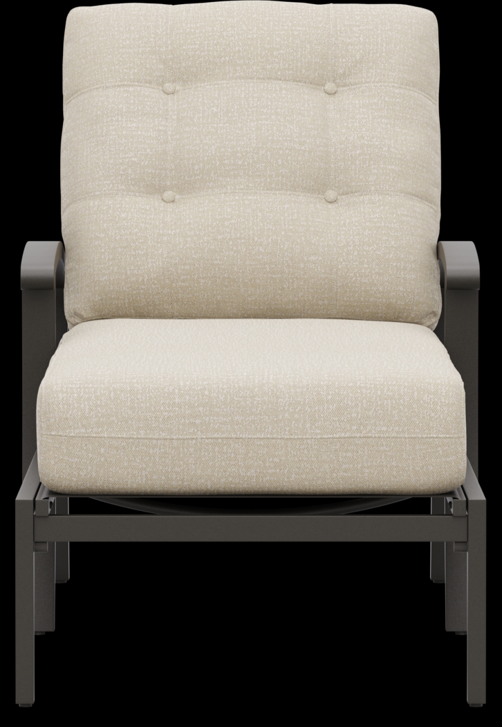 Lake Breeze Aged Bronze Outdoor Chaise with Hemp-Colored Cushions - Thumbnail - Image 2