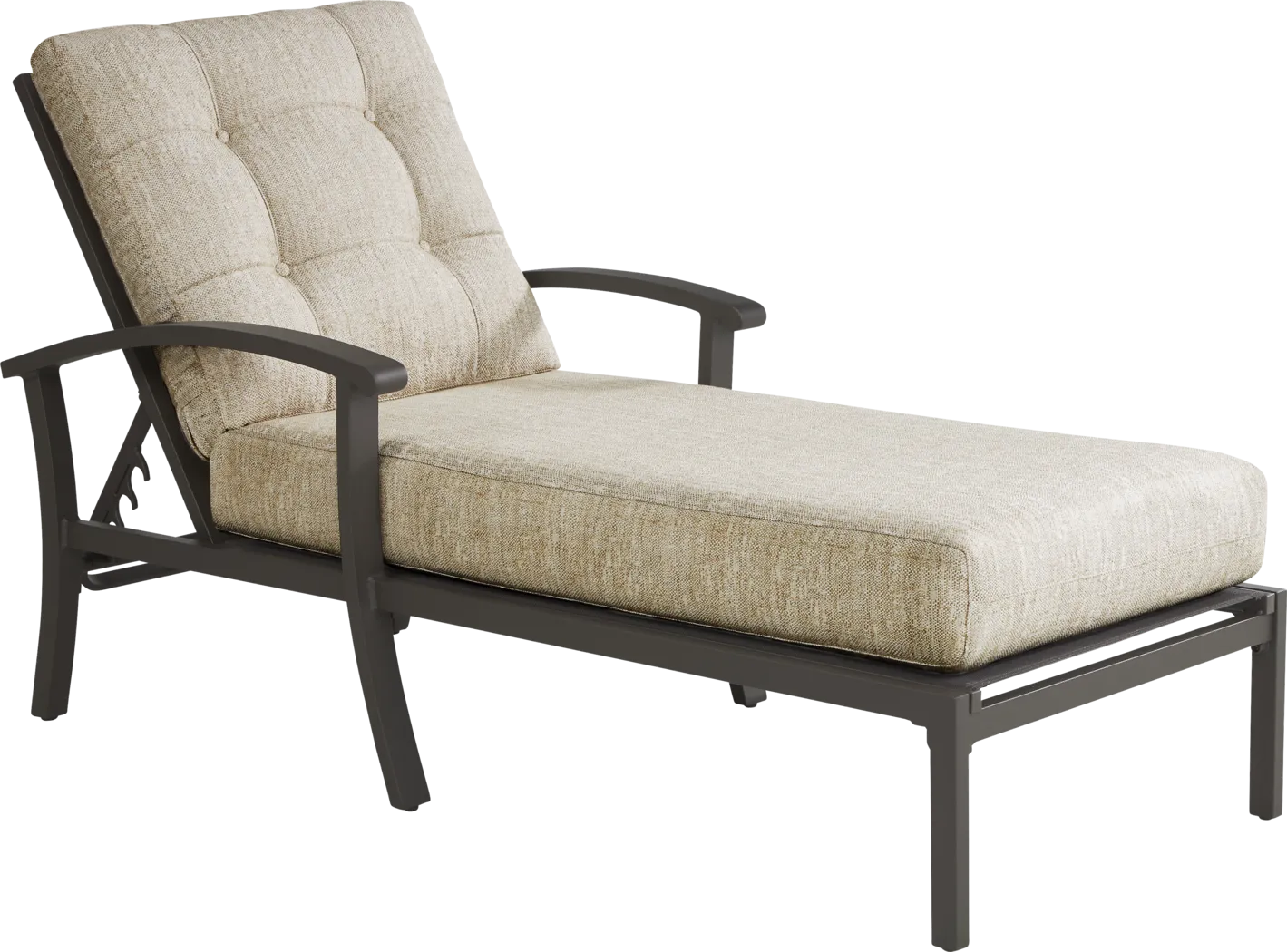 Lake Breeze Aged Bronze Outdoor Chaise with Wren Cushions - Thumbnail - Image 1