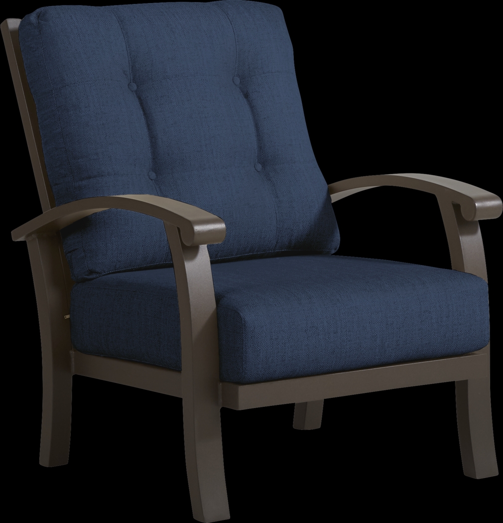 Lake Breeze Aged Bronze Outdoor 4 Pc Seating Set With Ink Cushions - Thumbnail - Image 3