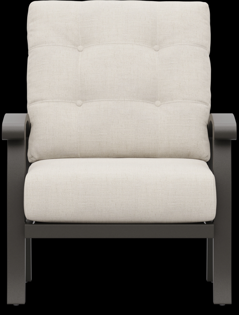 Lake Breeze Aged Bronze Outdoor 4 Pc Seating Set with Parchment Cushions - Thumbnail - Image 4